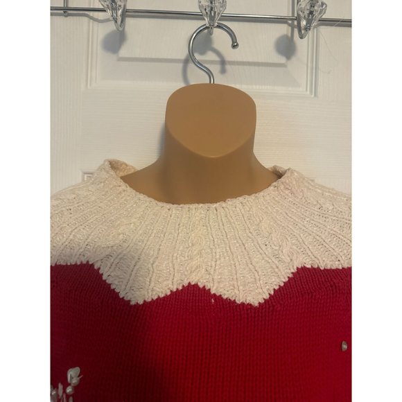 Vintage Casa Maglia Christmas Holiday Sweater Rhinestones Size L - Picture 3 of 10